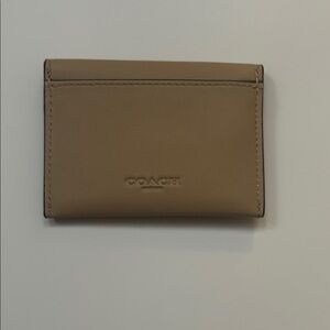Coach Beige Leather Card Wallet